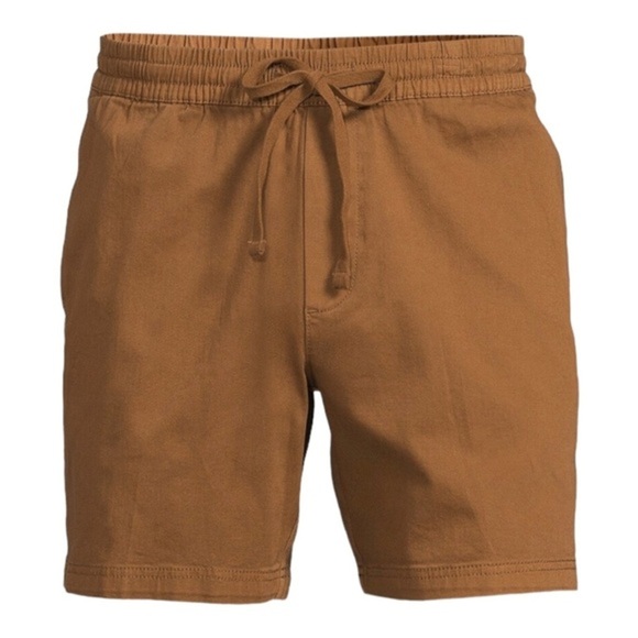 Men’s tan brown stretch twill pull on jogger shorts size 27 (xs) new - Picture 3 of 4